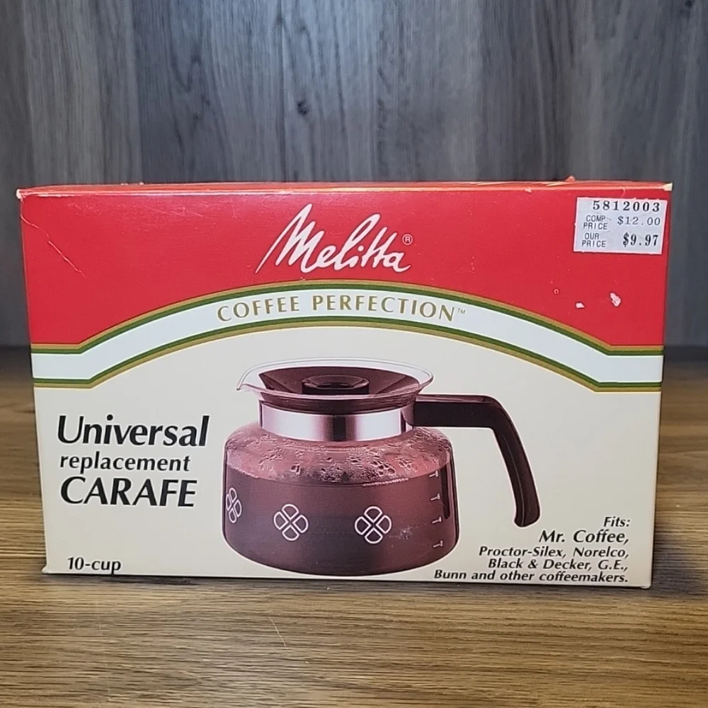 Vtg Melitta Coffee Perfection Universal Replacement Carafe Pot 10 Cup